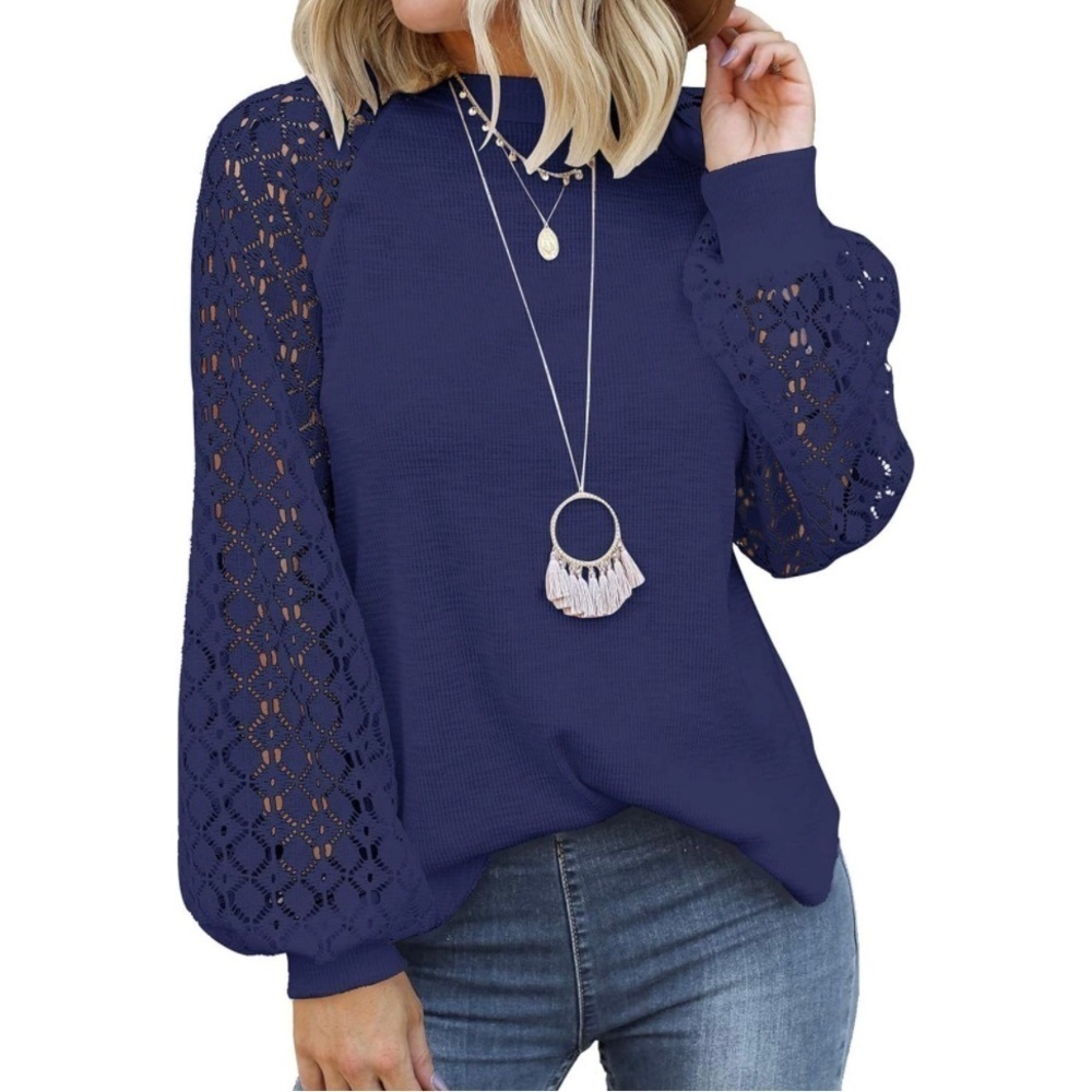 Women’s Long Sleeve Tops| Lace Casual Loose Blouses T -Shirts